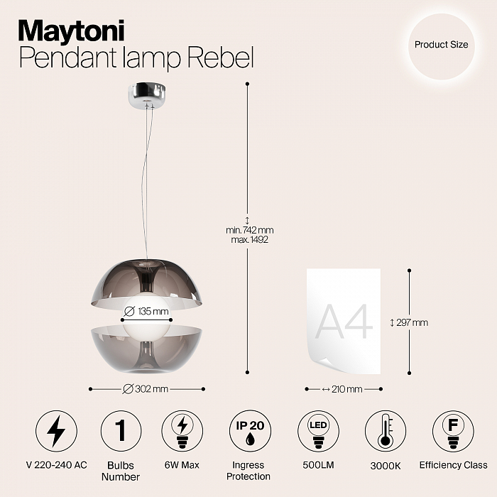 Светильник Maytoni MOD322PL-L6B3K